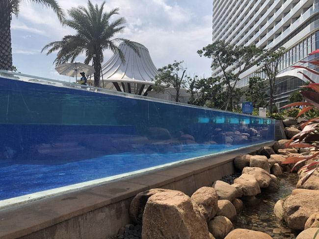 三亞海棠灣亞特蘭蒂斯酒店亞克力無邊界泳池二，瑞地格樂亞克力游泳池