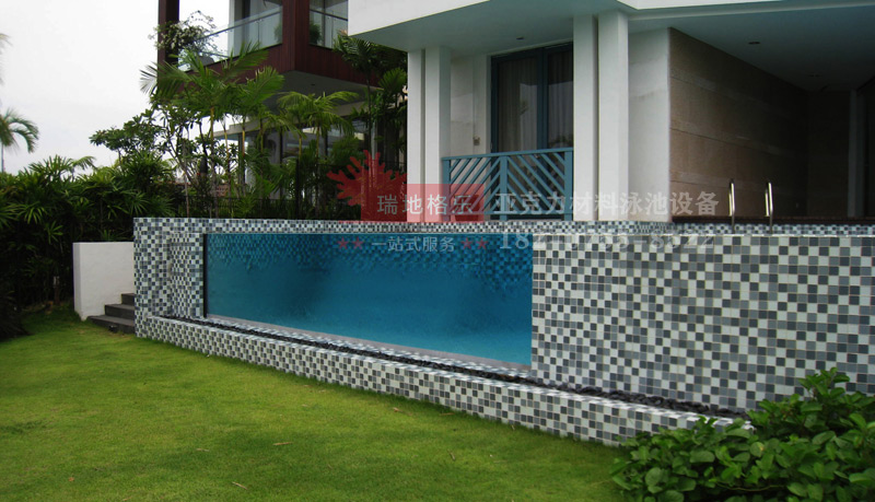 新加坡圣淘沙洋房亞克力透明空中泳池三，瑞地格樂亞克力游泳池