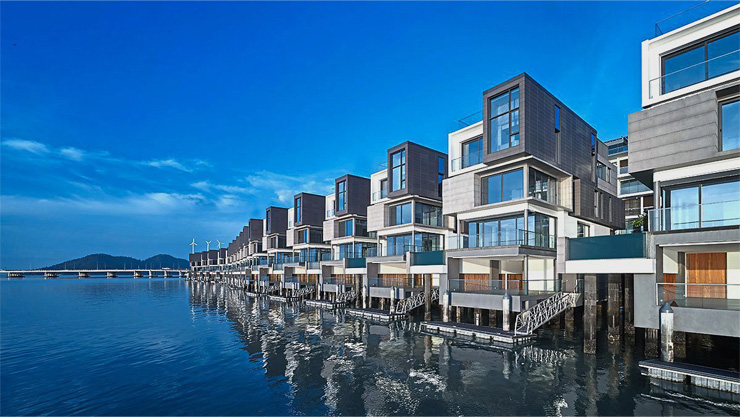 馬來西亞檳城之光無邊透明游泳池第四期一，瑞地格樂亞克力游泳池案例